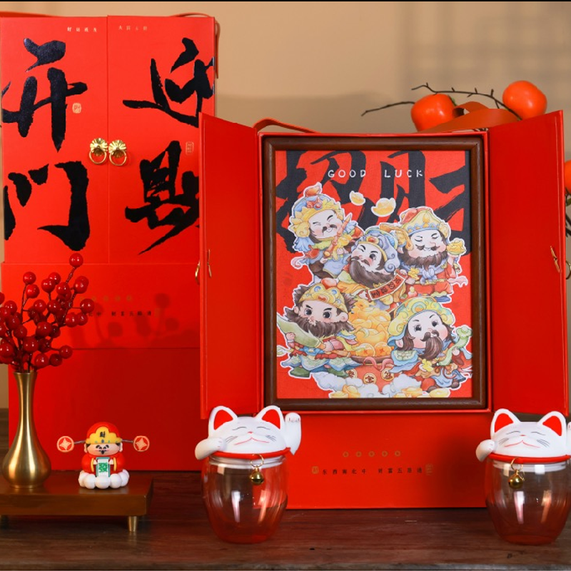 開門迎財財神擺件水杯禮盒 開門迎財財神擺件水杯禮盒